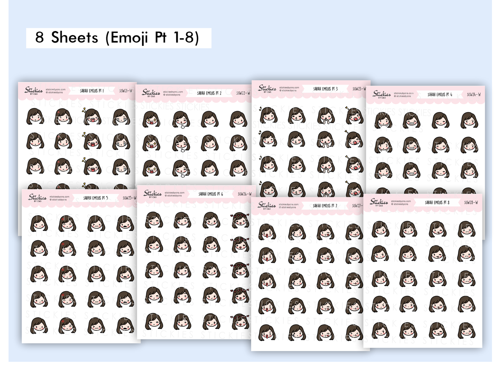 Ultimate Sarah Emoji Bundle 16 Sheets Stickies By C S Ultimate Sarah Emoji Bundle 16 Sheets Stickies By C S